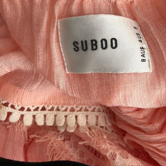 Suboo Pink Cream The Roam Free Off The Shoulder Mini Dress Size 5 - Picture 5 of 8